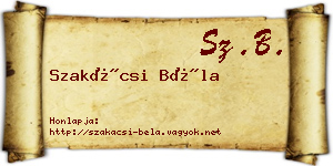 Szakácsi Béla névjegykártya