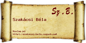 Szakácsi Béla névjegykártya