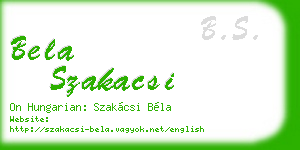 bela szakacsi business card